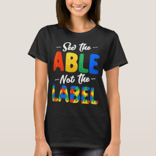 T-shirt Voir Able Not Étiquette Autism Mom Autistic Boys G