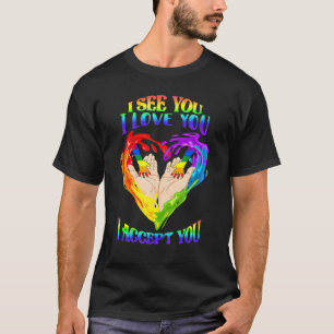 T-shirt Voir Je T'Aime Je T'Accepte - LGBTQ Ally Pride