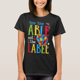 T-shirt Voir La Capacité Pas L'Autisme Étiquette Puzzle Am