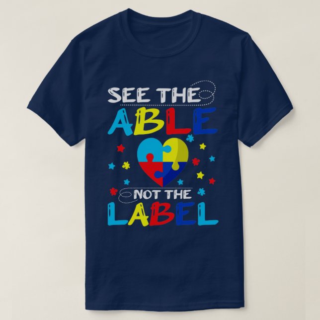 T-shirt Voir La Table Pas La Sensibilisation sur l'autisme (Design devant)