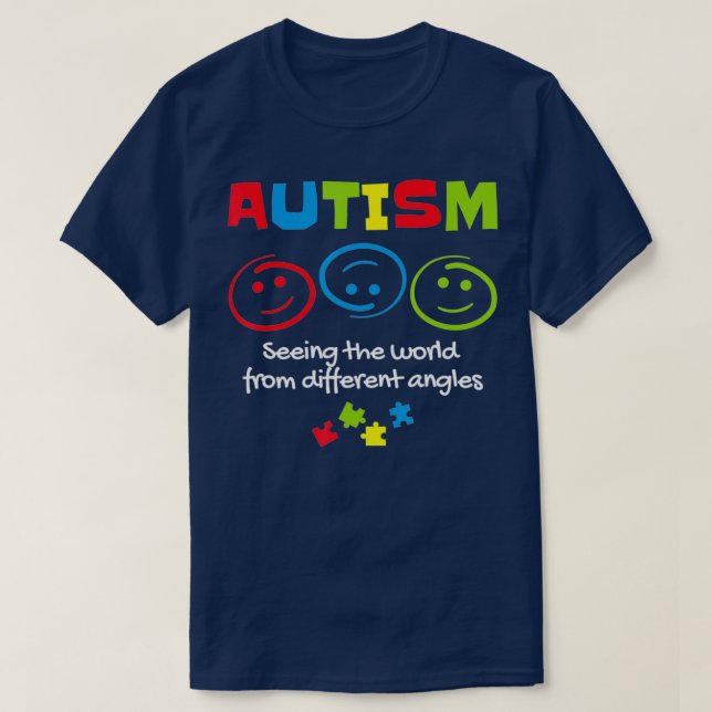 T-shirt Voir Le Monde D'Angles Différents Autisme (Design devant)