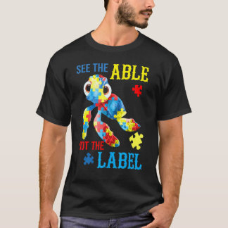 T-shirt Voir les capacités et non l'étiquette Tortue Puzzl