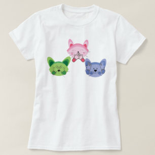 T-shirt Voir No Evil, Entendre Parler Pas de mal Chats Jok