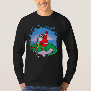 T-shirt Voir Plus Tard Alligator Riding Père Noël