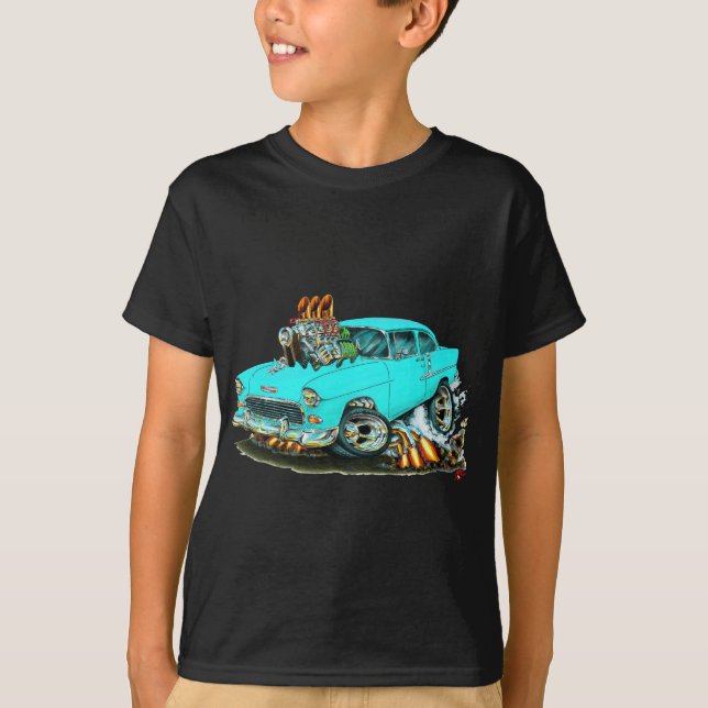 T-shirt Voiture 1955 de turquoise de Chevy 150-210 (Devant)