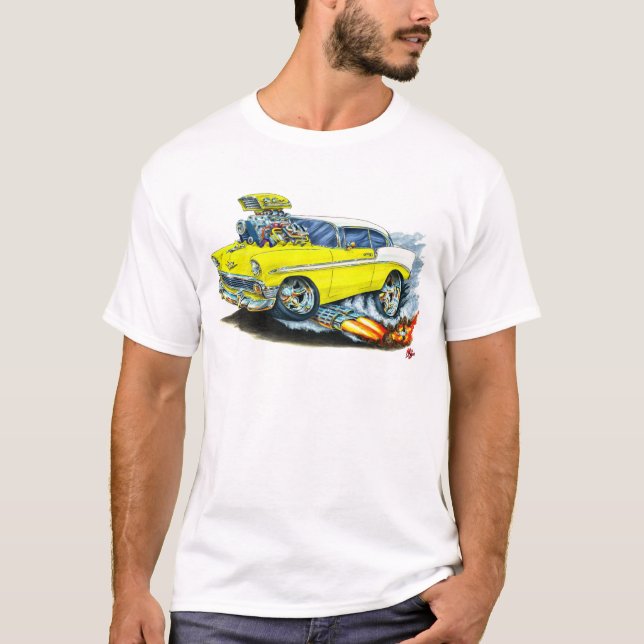 T-shirt Voiture 1956 jaune de Chevy 150-210 (Devant)