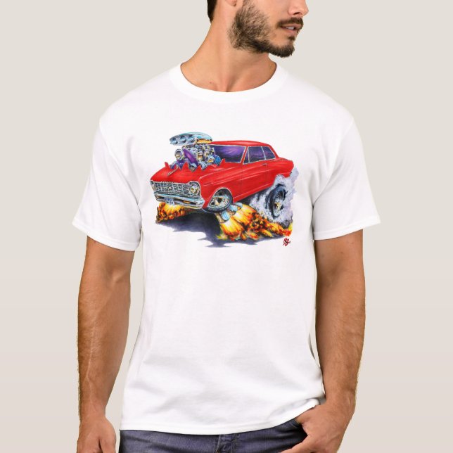 T-shirt Voiture 1962-65 de rouge de nova (Devant)