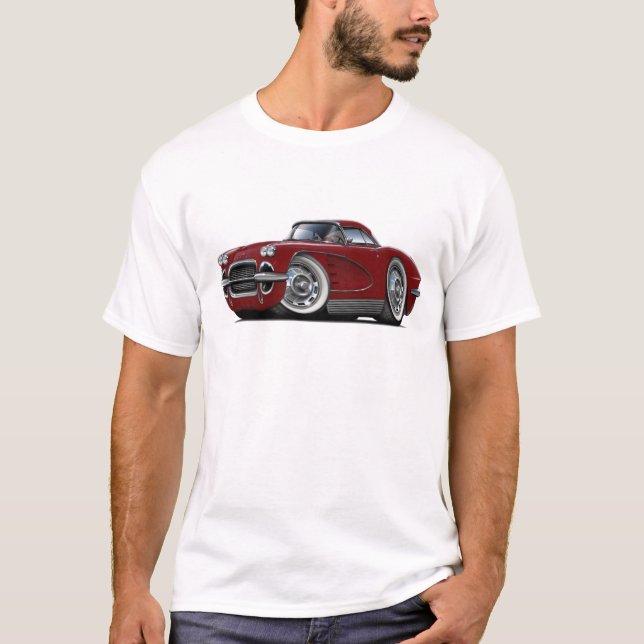 T-shirt Voiture 1962 marron de Corvette (Devant)