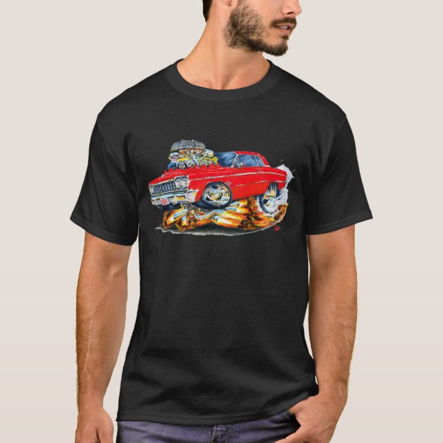 T-shirt Voiture 1964 de rouge d'impala (Devant)