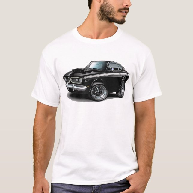 T-shirt Voiture 1967-69 Noir-Blanche de barracuda (Devant)