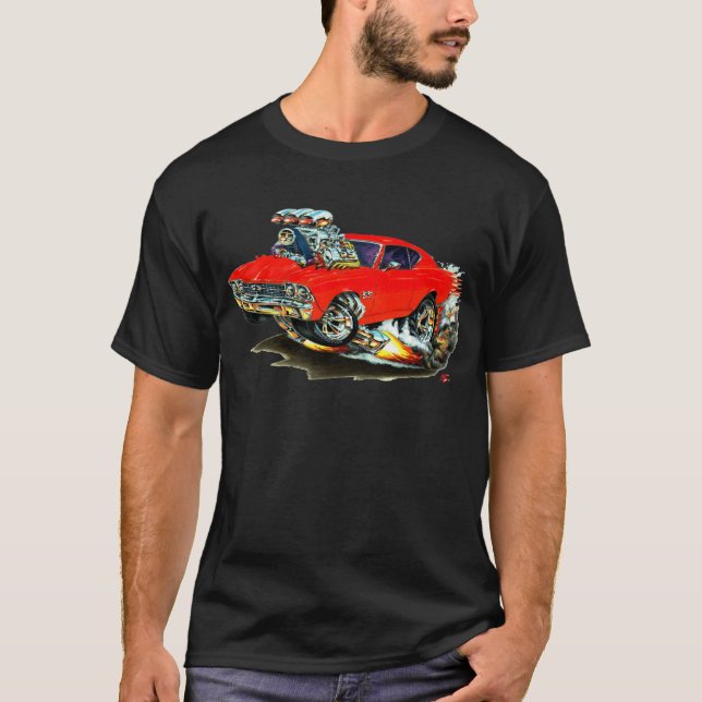 T-shirt Voiture 1968-69 de rouge de Chevelle (Devant)