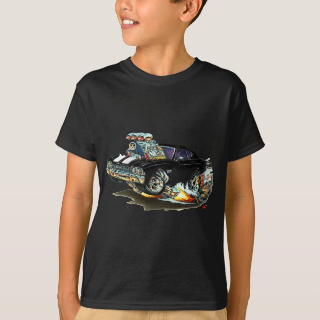T-shirt Voiture 1968-69 Noir-Blanche de Chevelle (Devant)