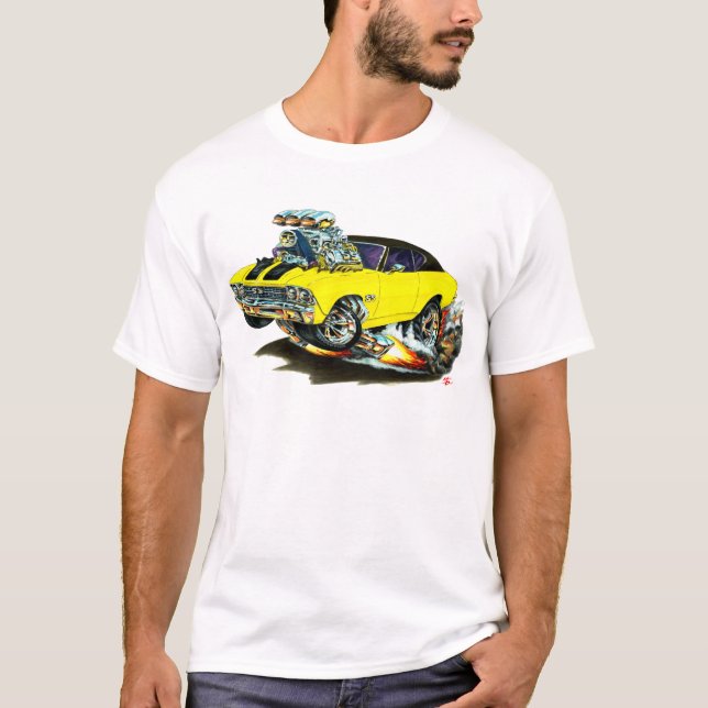 T-shirt Voiture 1968-69 supérieure Jaune-Noire de Chevelle (Devant)