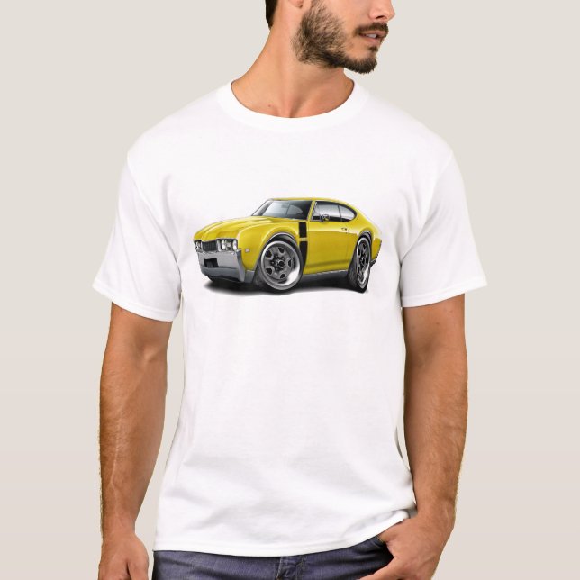 T-shirt Voiture 1968 Jaune-Noire d'Olds 442 (Devant)