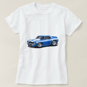 T-shirt Voiture 1969 Bleu-Blanche de Camaro solides