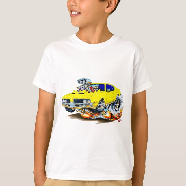 T-shirt Voiture 1969 de jaune de sabre d'abordage d'Olds (Devant)