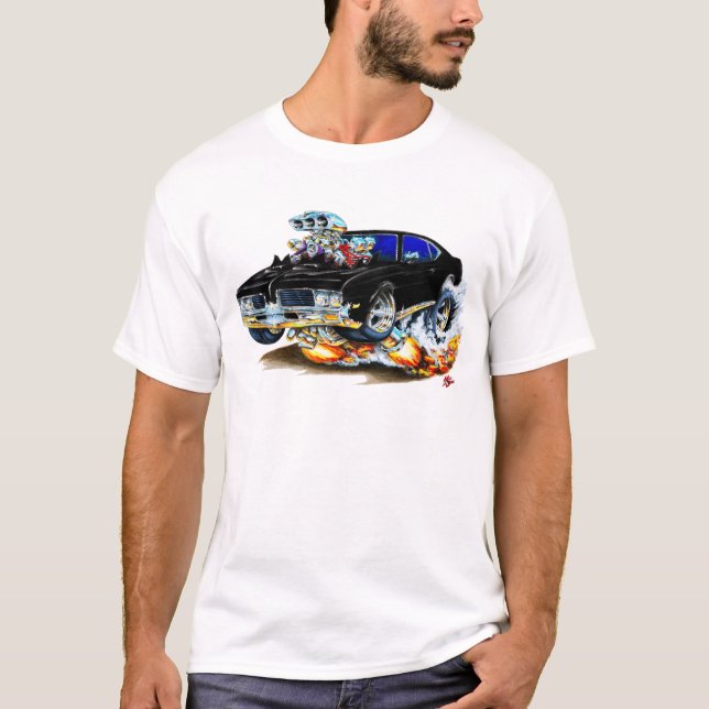 T-shirt Voiture 1969 de noir de sabre d'abordage d'Olds (Devant)