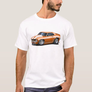 T-shirt Voiture 1969 Orange-Blanche de Camaro solides