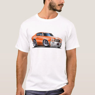 T-shirt Voiture 1970 Orange-Blanche de Chevelle
