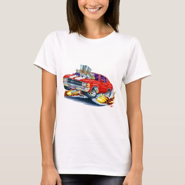 T-shirt Voiture 1971-72 Rouge-Blanche de Chevelle (Devant)