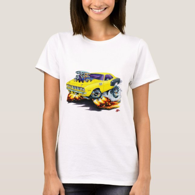 T-shirt Voiture 1971 jaune de Hemi Cuda (Devant)