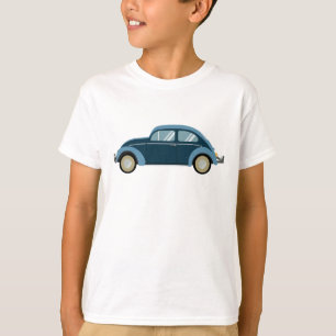 T-shirt voiture cool bleu rétro avec des menottes