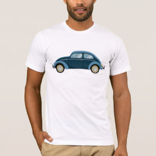 T-shirt voiture cool bleu rétro avec des menottes