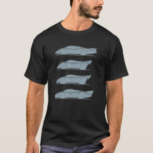 T-shirt Voiture de course classique Silhouette voiture mod