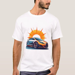 T-shirt Voiture de course élégante Art énergétique en sole