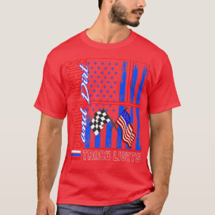 T-shirt Voiture de course Été Nuit Dirt Track Lights États