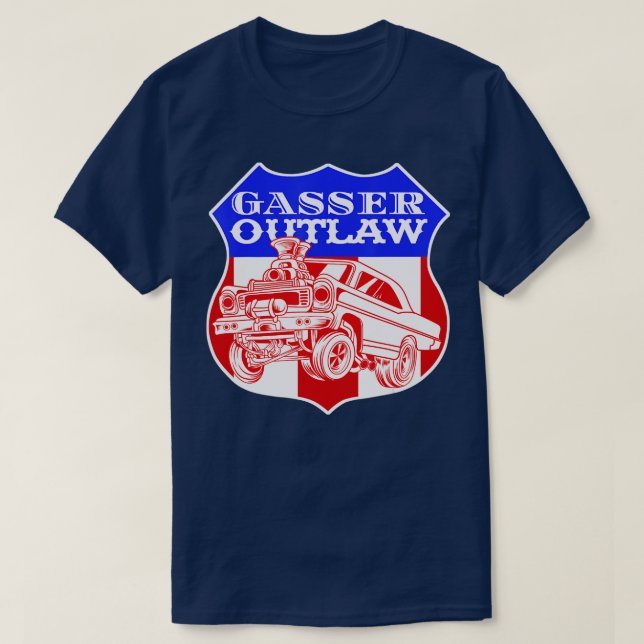 T-shirt Voiture de course Gasser Outlaw Classe de traîneau (Design devant)