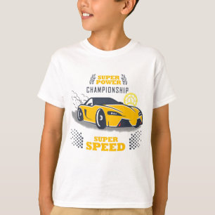 T-shirt Voiture de course Jaune