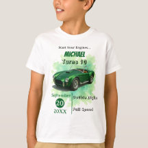 Voiture de course verte de fête d'anniversaire 10 