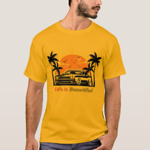 T-shirt Voiture de Crépuscule Vintage