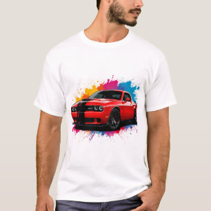T-shirt Voiture de muscle rouge vibrant