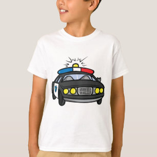 T-shirt Voiture de police avec lumières de sirène clignota