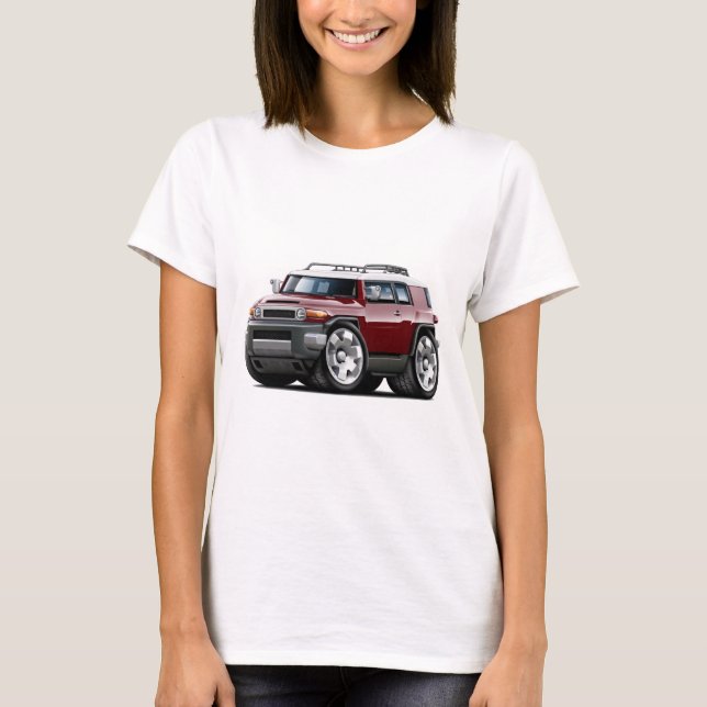 T-shirt Voiture de rouge foncé de croiseur des FJ (Devant)
