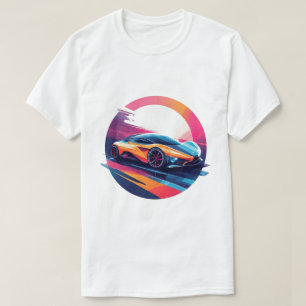 T-shirt Voiture de sport futuriste Art énergétique en écla