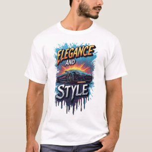 T-shirt Voiture de sport Sunburst Luxe Vitesse Art