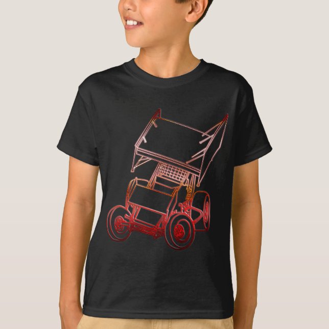 T-shirt Voiture de sprint de travers/coucher du soleil (Devant)
