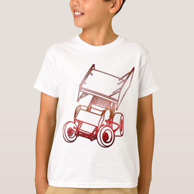 T-shirt Voiture de sprint de travers/coucher du soleil (Devant)