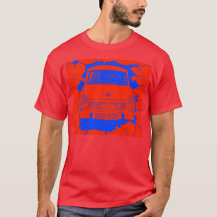 T-shirt Voiture de Trabant et mur de Berlin Rouge/bleu