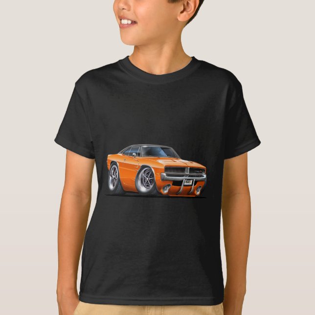 T-shirt Voiture d'orange de chargeur de Dodge (Devant)