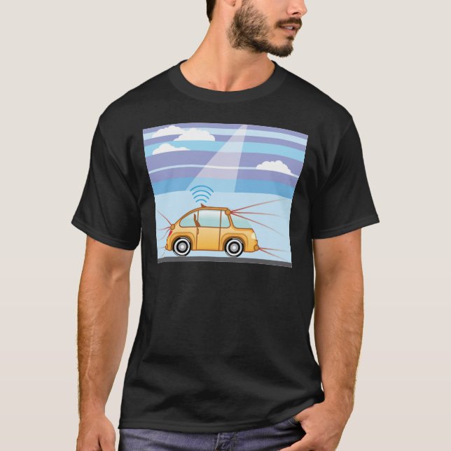 T-shirt Voiture Driverless. Auto-entraînement de la (Devant)