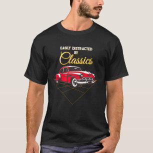 T-shirt Voiture Facilement Distrait Par Citation Rouge Cla