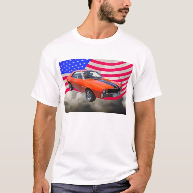 T-shirt Voiture Javlin AMC Drapeau Américain (Devant)