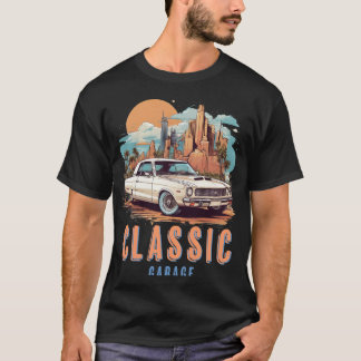T-shirt Voiture Muscle Classique Vintage Art Retro Garage