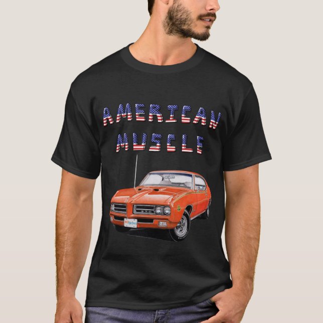 T-shirt Voiture musculaire américaine classique (Devant)