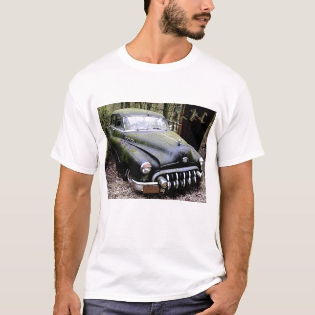 T-shirt Voiture noire de Buick avec de la mousse (Devant)