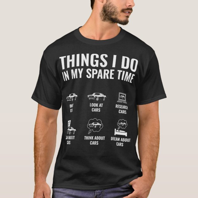 T-shirt Voiture Que Je Fais Dans Mon Temps De Secours Musc (Devant)